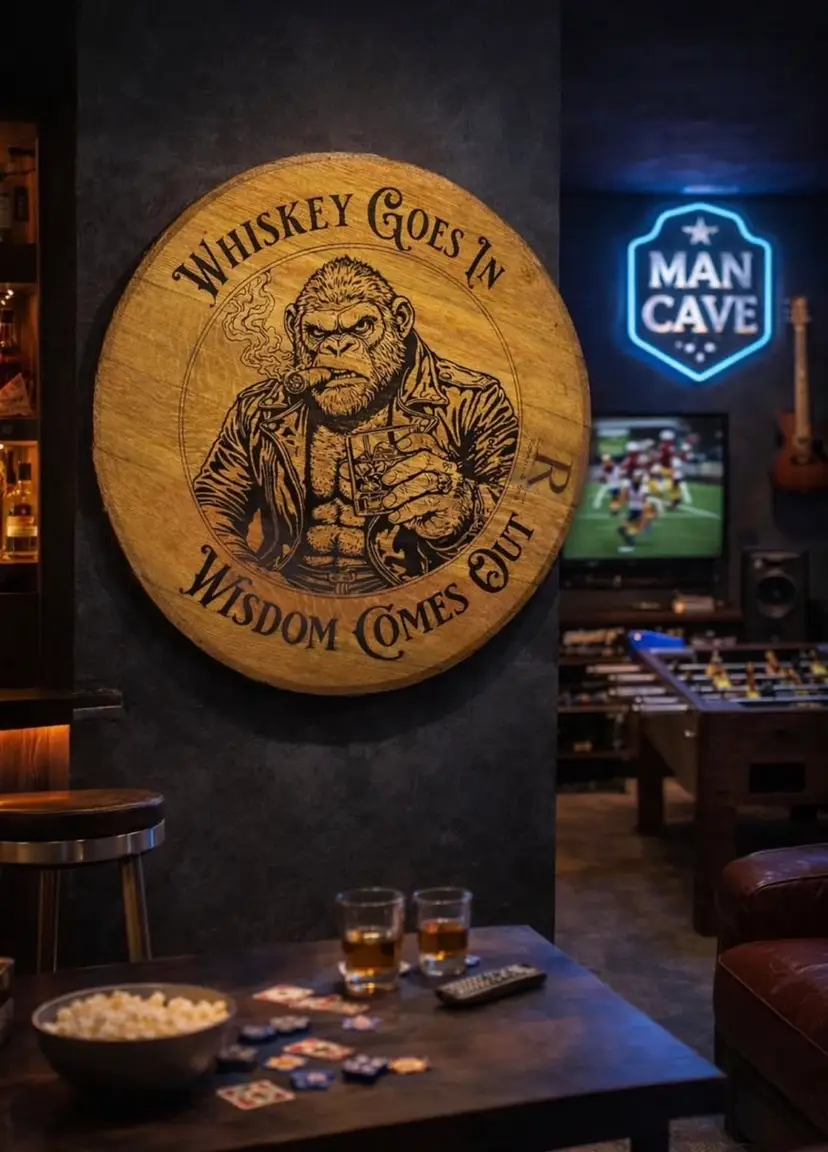 Laser Whiskey Barrel Head