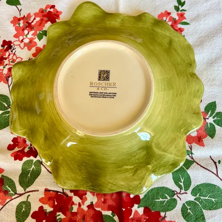Roscher & Co Antique Green Leaf Collection Salad Plate 7300481