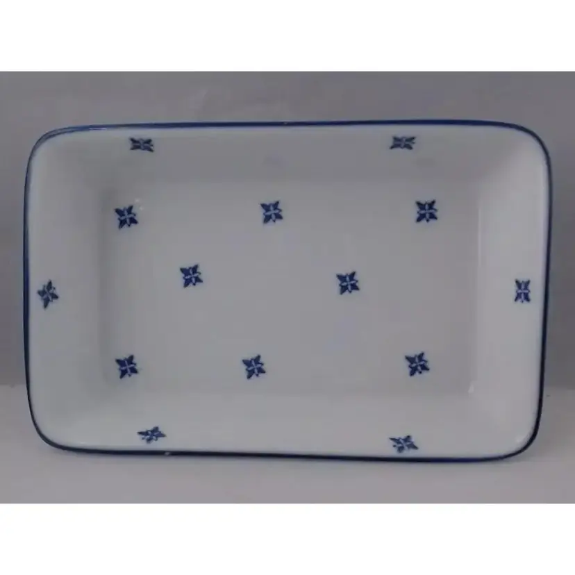 Vintage, Small Blue & White rectangular baking dish (1-36)