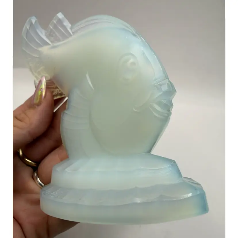 Sabino French Opalescent Art Deco Glass Fish “Poisson Saint George” 4x4”