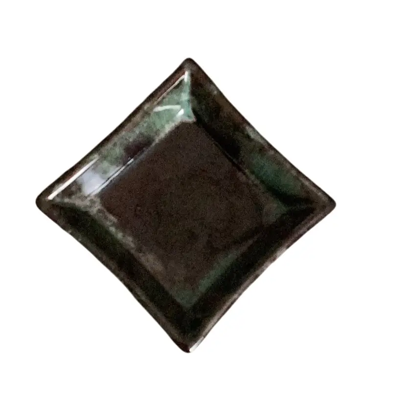 McMaster Pottery Canada Black/Brown And Teal Trinket Dish