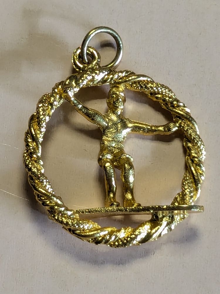 Vintage House of Borvani HOBCO Gold Plated Surfer Charm