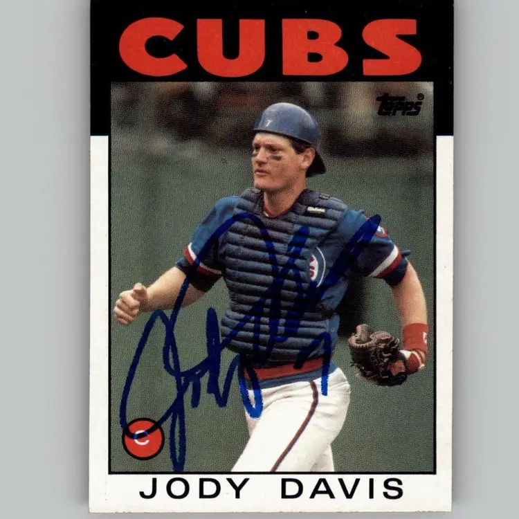 Jody Davis Signed Chicago Cubs 1986 Topps Baseball Card #767