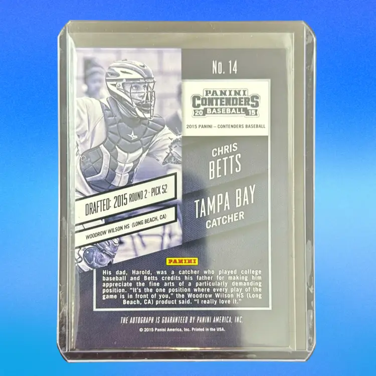 Chris Betts Auto - 2015 Panini Contenders - Tampa Bay Rays