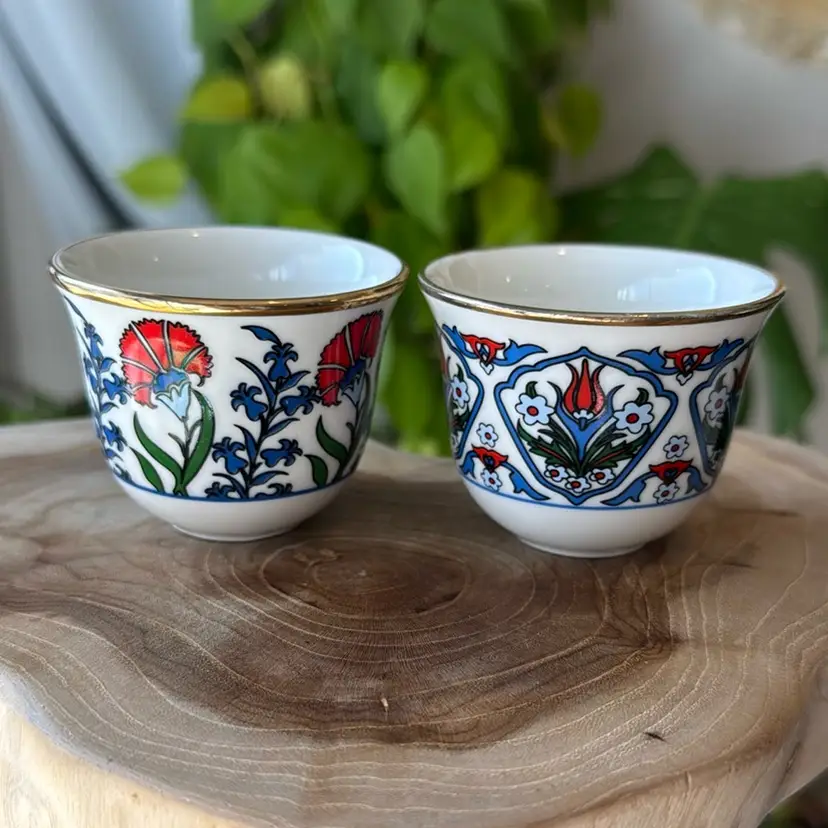 Pair Of 2” Mid-Century Turkish Coffee Cups