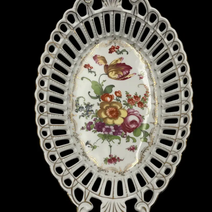Vintage Bavarian Floral Dish/ Bowl