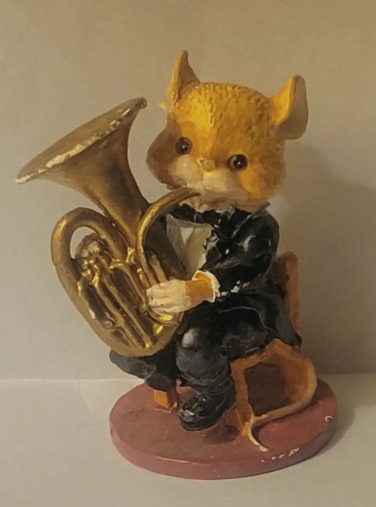 Vintage 1990 Enesco Miniature Cast Metal Orchestra Mouse
