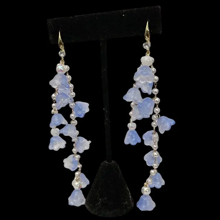 Crystal Opalescent Cascading Shoulder Duster Sterling Silver 4.8 In Earrings