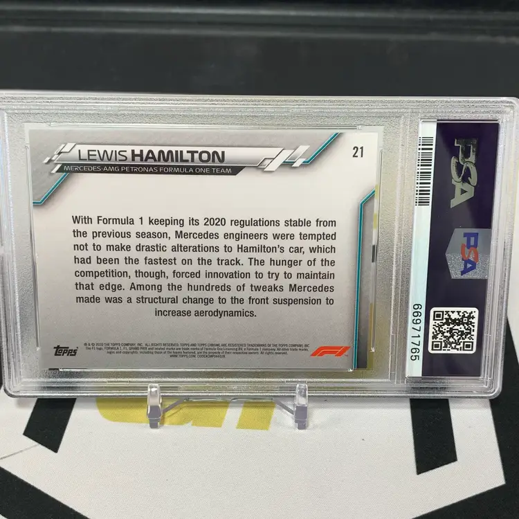 2020 Topps Chrome Lewis Hamilton Gold 70th PSA 8 #21