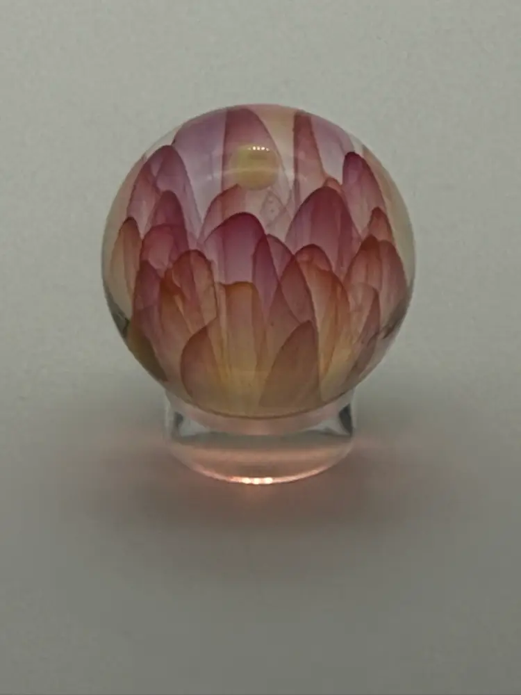 Noah Drew “Nobi Wan’s Glass Hut” Fumed Opal Art Glass Marble Signed