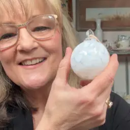 Hand Blown White Ornament Made In Oregon