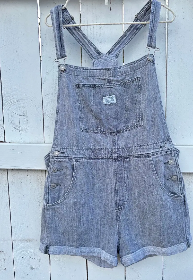 Vintage 80’s Levi Grey Wash Overalls Soft And Thin Red Tab