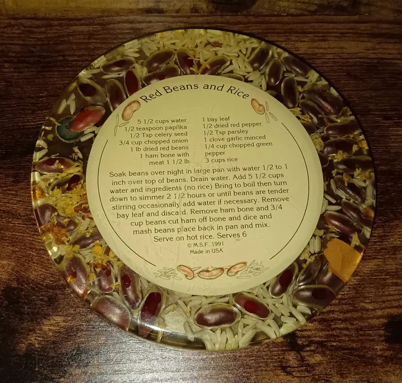 1991 Louisiana Gifts and Gallery Red Beans and Rice Trivet