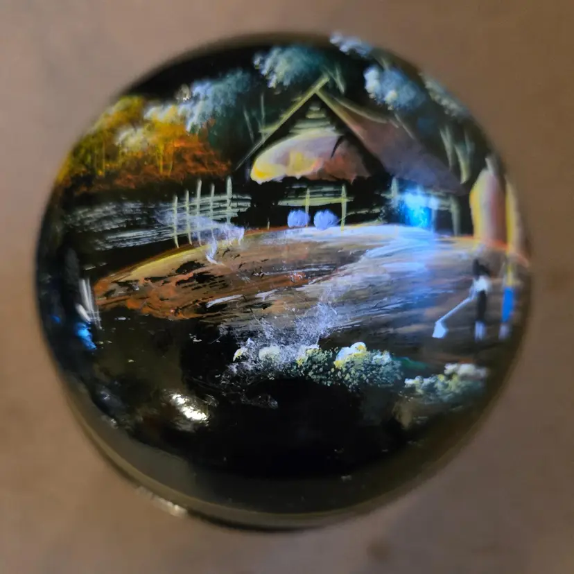 Laquerware Mango Wood Trinket Box From Thailand