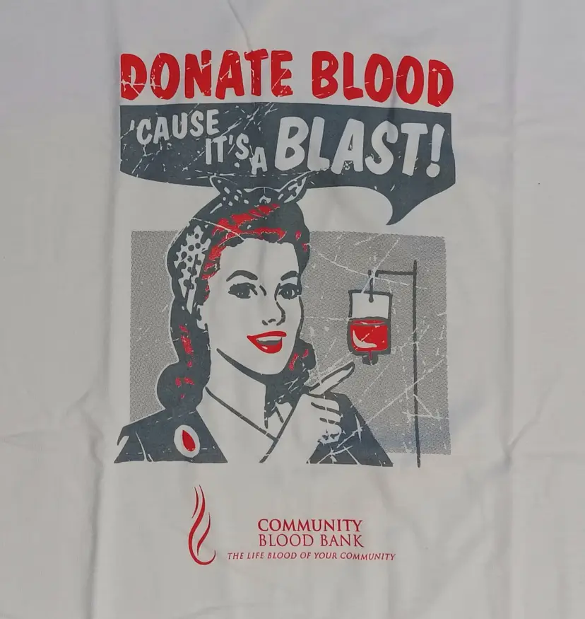 Rosie the Riveter Donate Blood t-shirt It's a Blast NEW nwot Large
