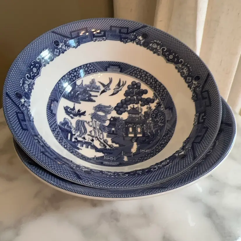 🔔 Johnson Bros Blue Willow 6” Bowl Set