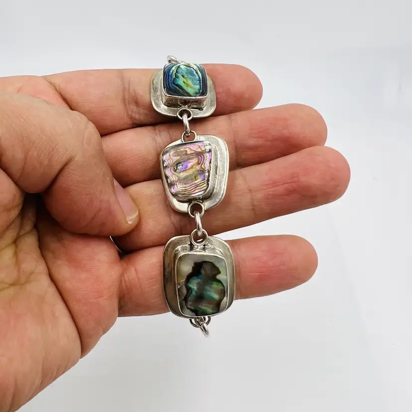Paula Abalone Women's Jewelry Sterling Silver Bracelet Shell Mexico Designer