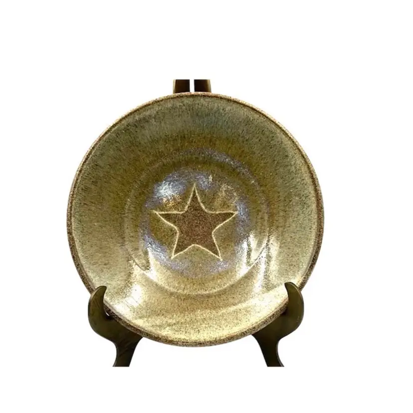 Pottery Serving Bowl Embossed Hallmark Star
