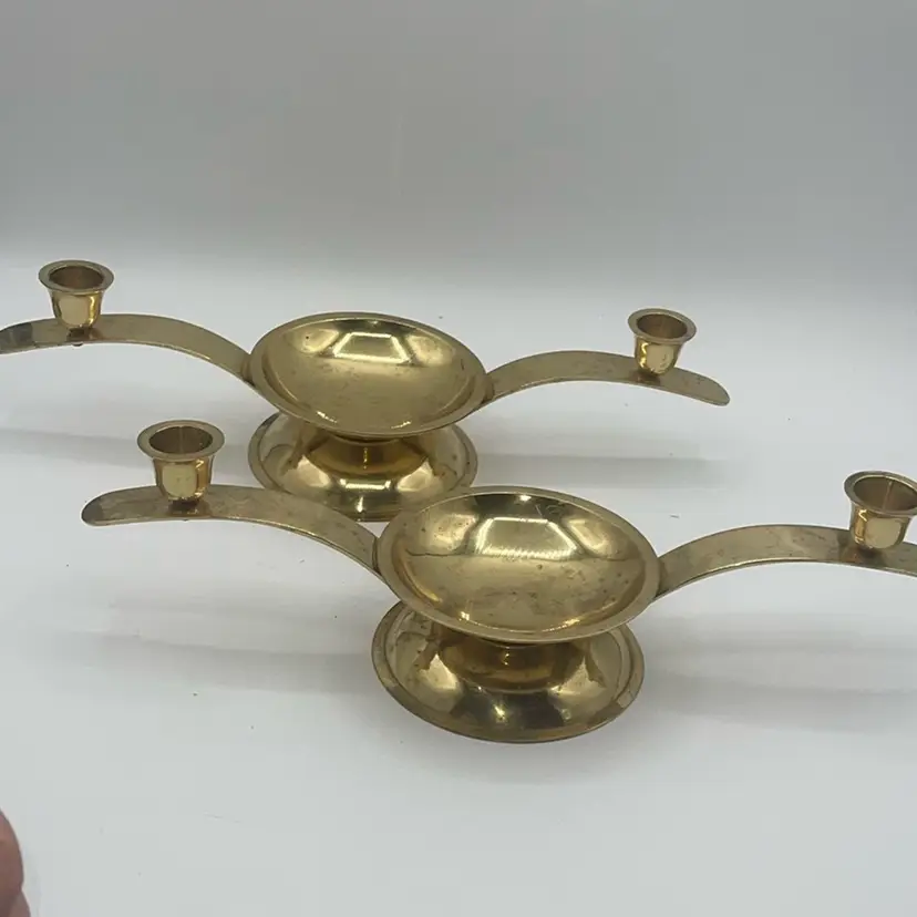 Brass Candles Stick Set 14” Hosley