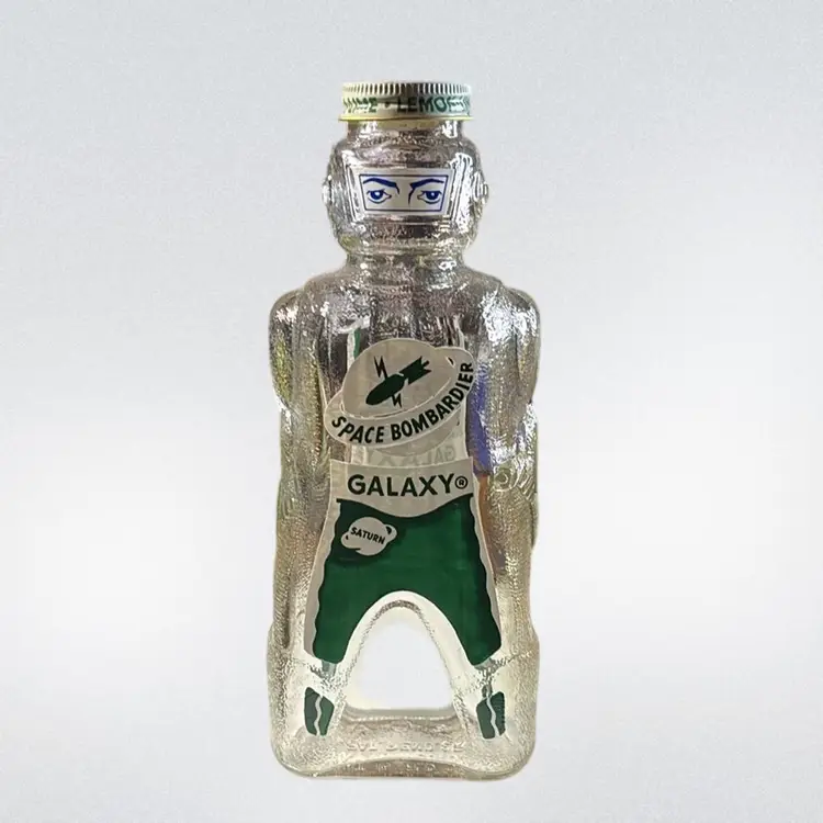 Vintage 1950s Unused Galaxy Green Space Bombardier Soda Bottle 8.5”