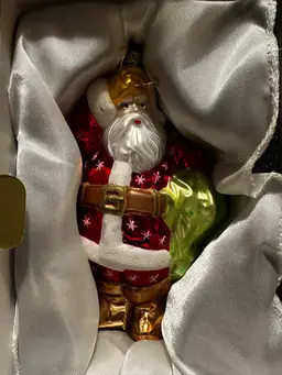 Vintage AmeriChristmas Ornament Santa 7" with Box