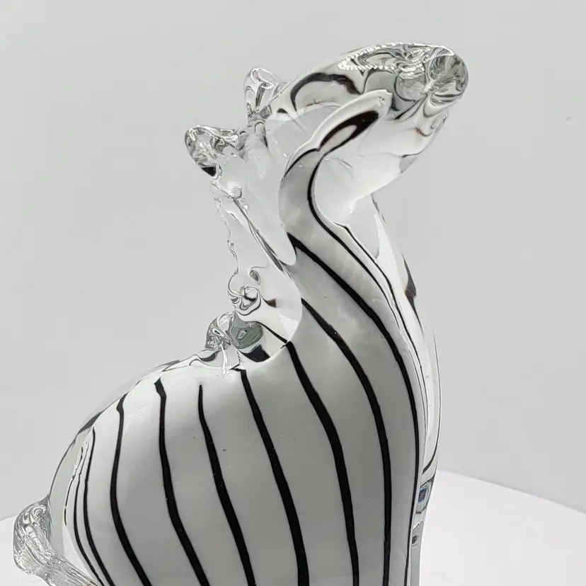 Elegant Handblown Glass Maurano Style Zebra Figurine