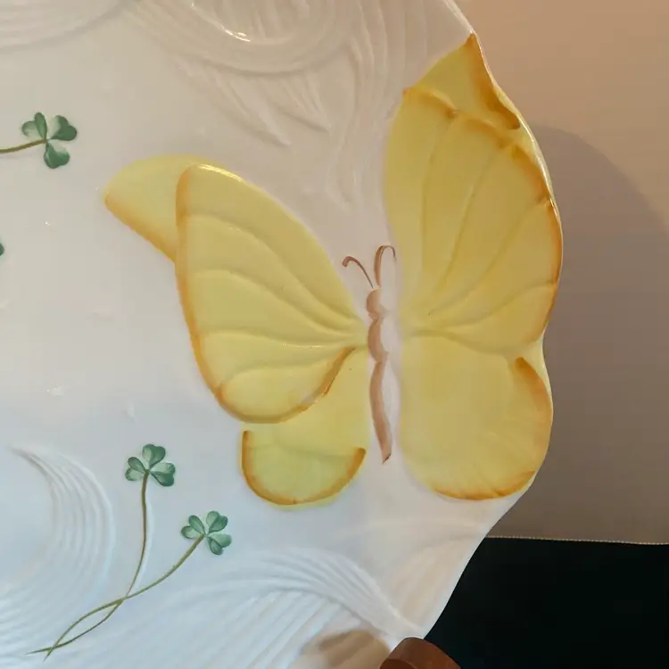 Belleek Summer Yellow Butterfly Charger Plate