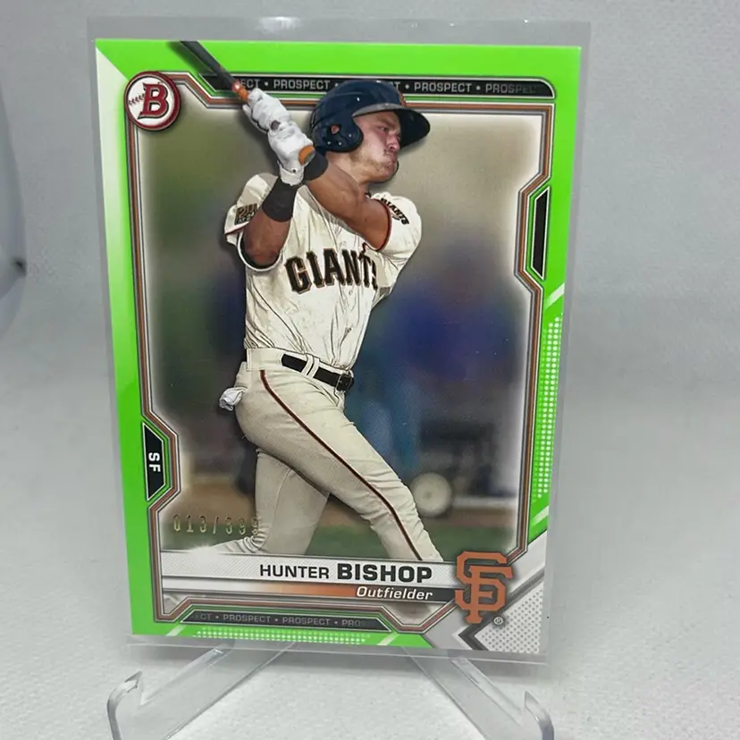 2021 Bowman Neon Green Paper Prospect Hunter Bishop 13/399 San Francisco Giants