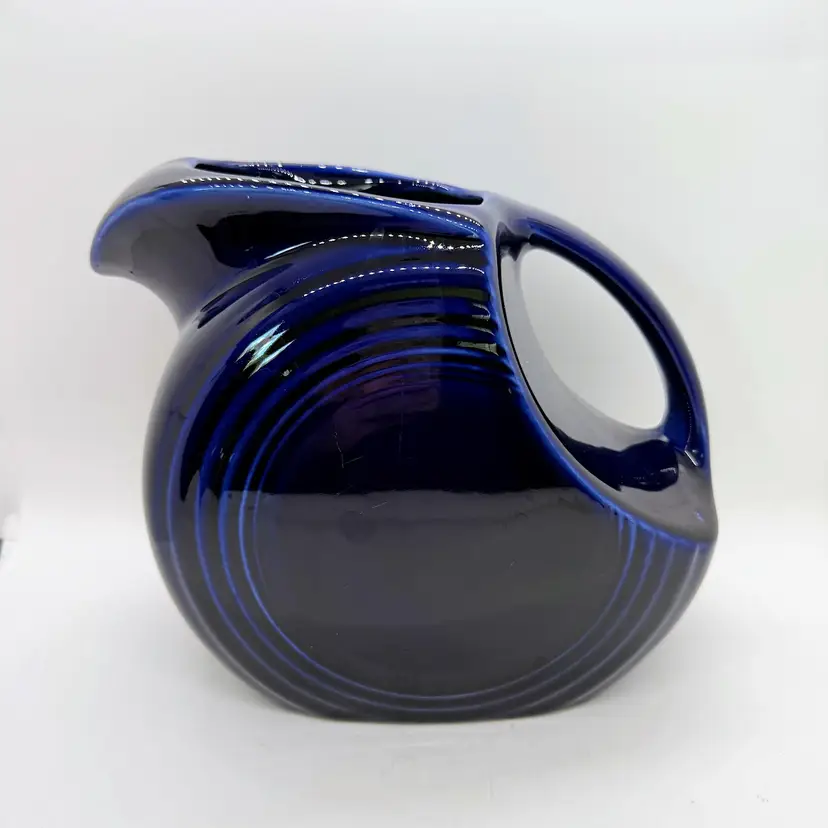 Fiesta Large Disc Pitcher Cobalt Blue Fiestaware Water Iced Tea Jug 7" Read