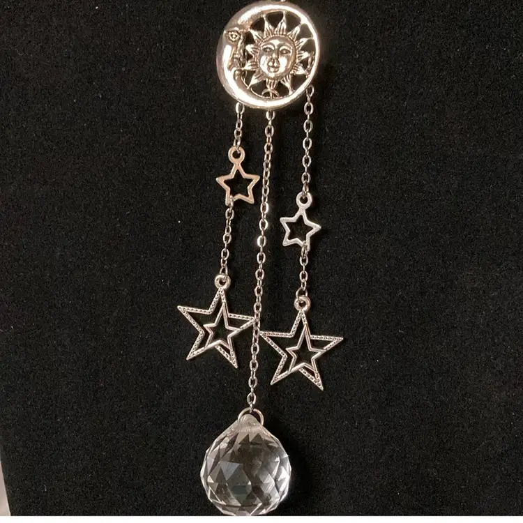 Handmade By Me Sun Moon and Stars Sun Catcher 8 1/2” Long