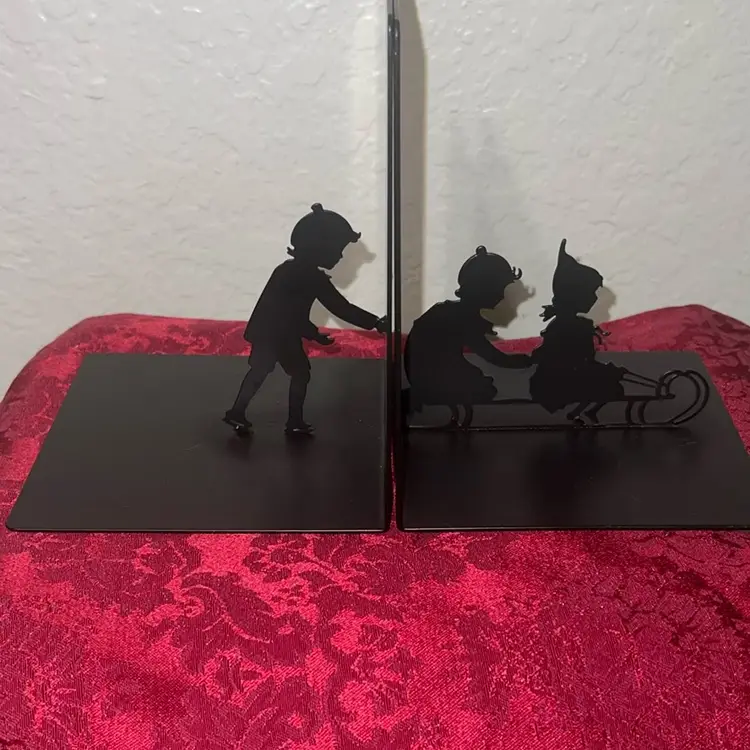 Children Playing Metal Bookends