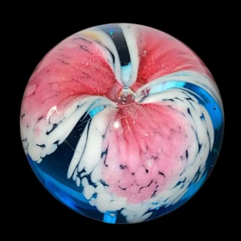 #21- Vintage Small Floral Paperweight - Multi-colored