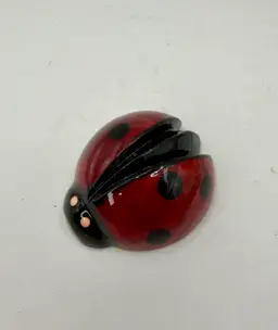 Alabaster Ladybug Paperweight - Made In Italy