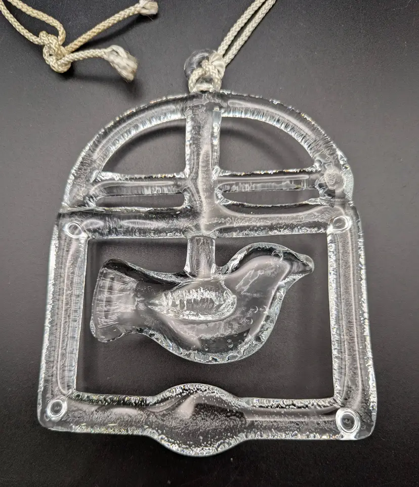 Vtg Kosta Boda Sweden Bird in Cage Suncatcher by Bertil Vallien