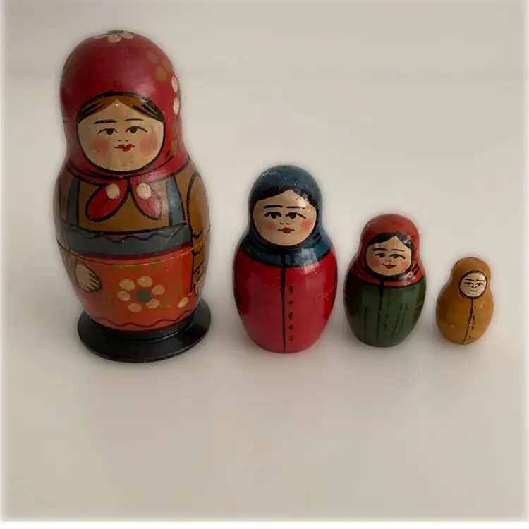 4 Piece Russian Nesting Dolls From 1940’s To 1960’s