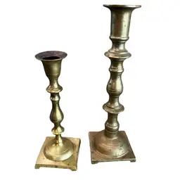 19 Vintage Brass Candlesticks, Mid-Century Modern Home Decor