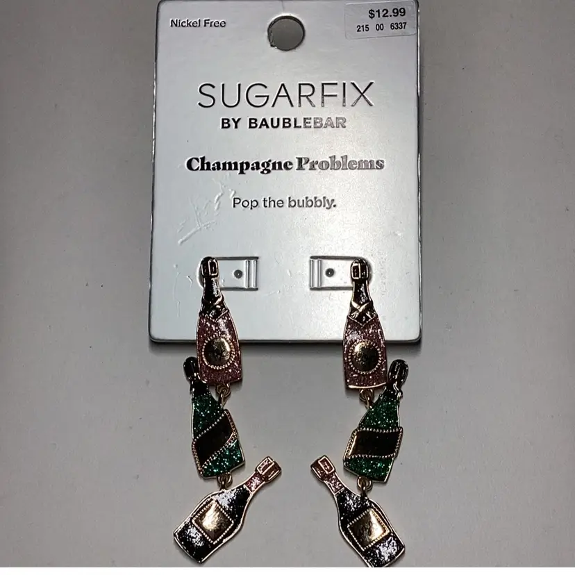 Champagne Bottle NYE Earrings 2” - New Fun