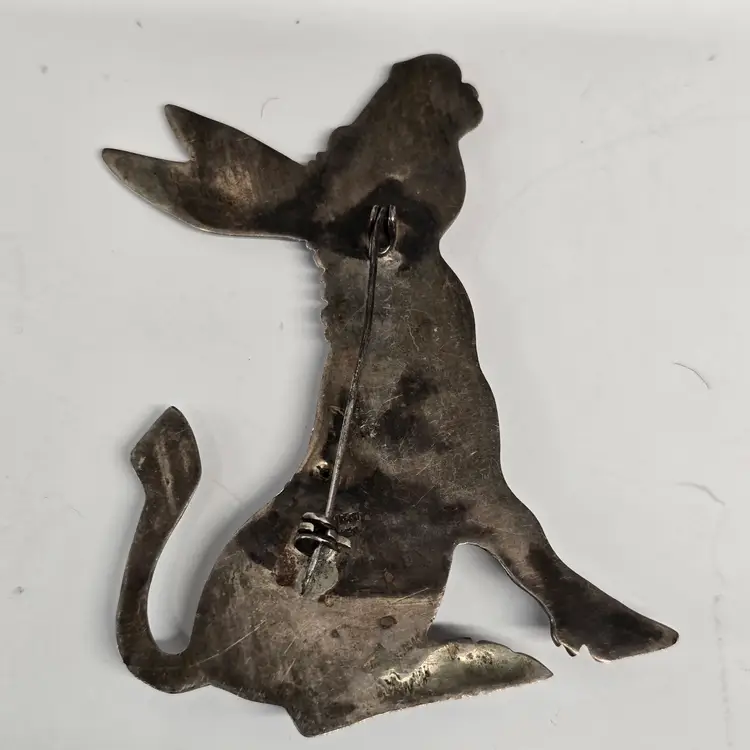 Vintage Mexican Sterling Silver Braying Donkey Brooch Or Scarf Pin