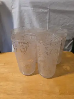 Vintage Etched Glass Tumbler Set