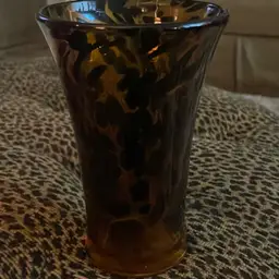 Hand Blown Tortoise Flare Top Glass/Vase