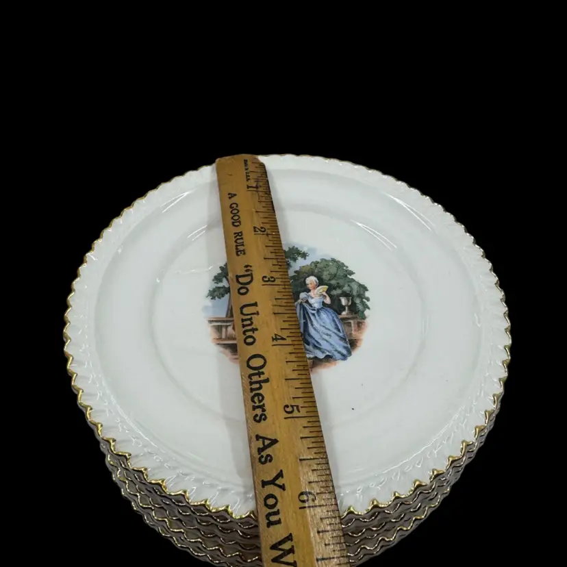 Choice Of 1-Harker Pottery Company Colonial 22K gold trimmed dessert plates, 11 Available