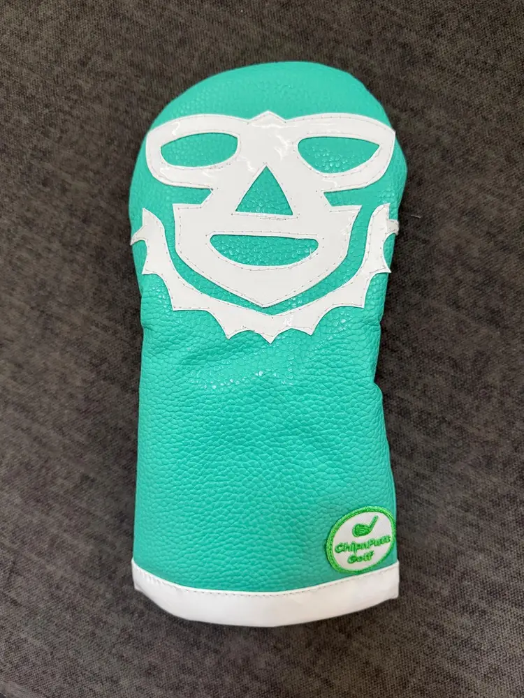 ChipnPutt Golf “Luchador Teal & White ” Fairway Headcover , Handmade. Ships next Day