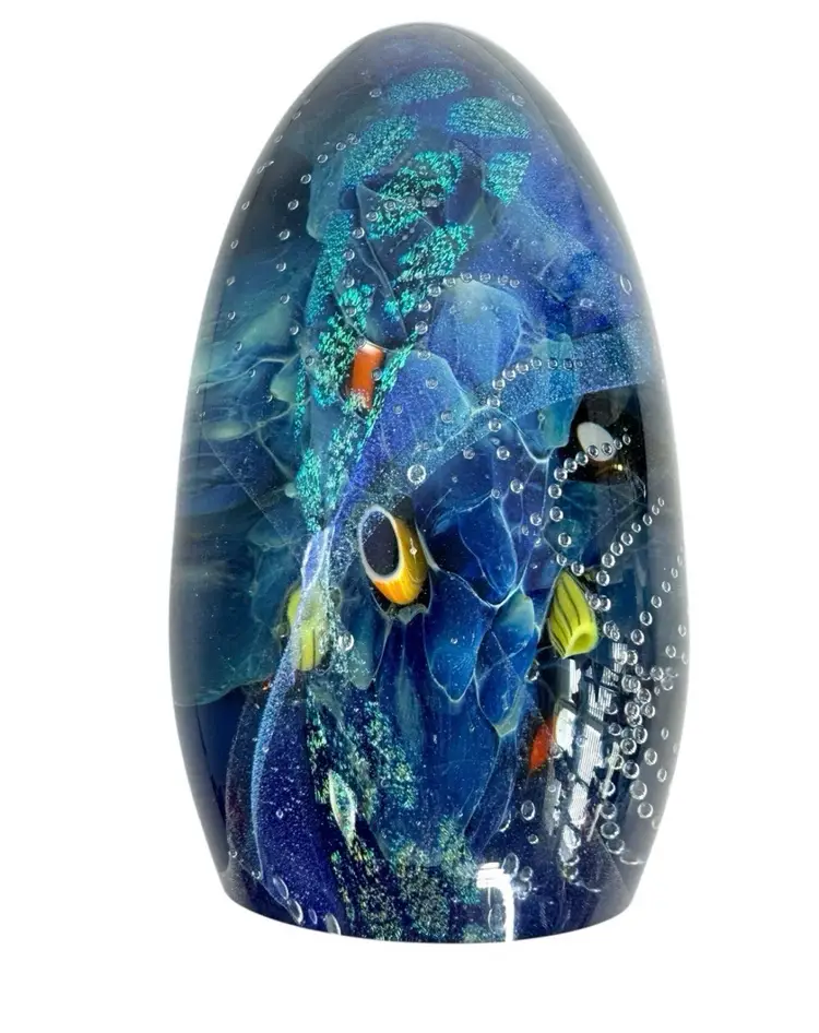 Karg Dichroic , Cane ,
Controlled
Bubble Cosmic Bullet Paperweight