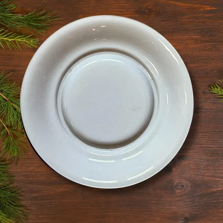 Vintage Holly Holiday Mountain Lodge 8" Salad Plate Holiday Winter Scene Living Quarters CRAZING