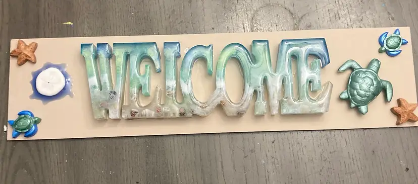 18” Long Beach Theme Welcome Sign Handmade