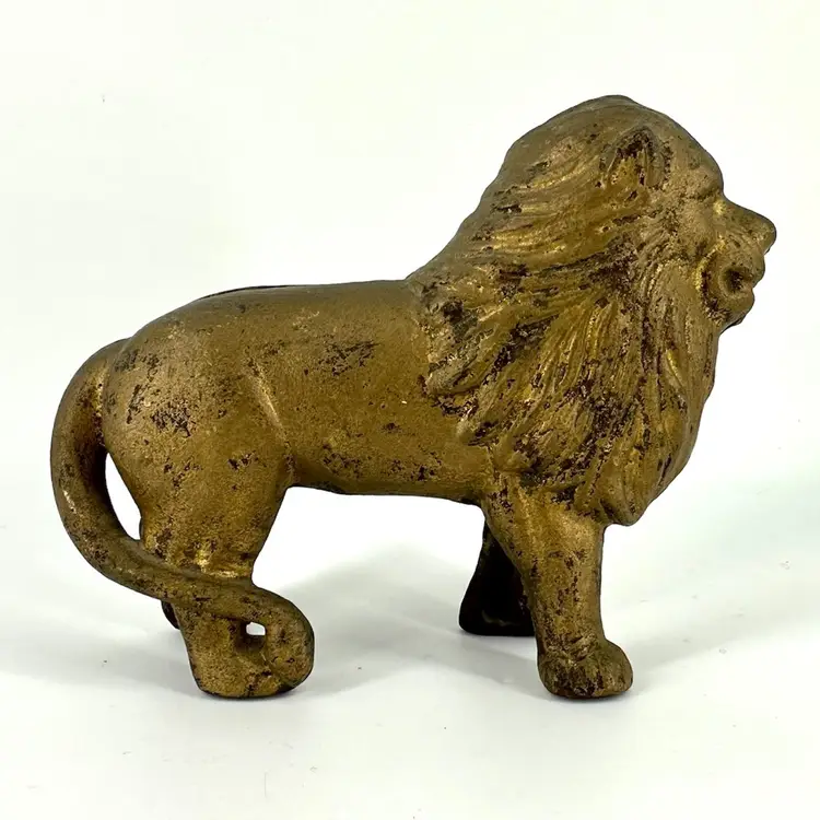 Cast Iron Lion Coin Bank
