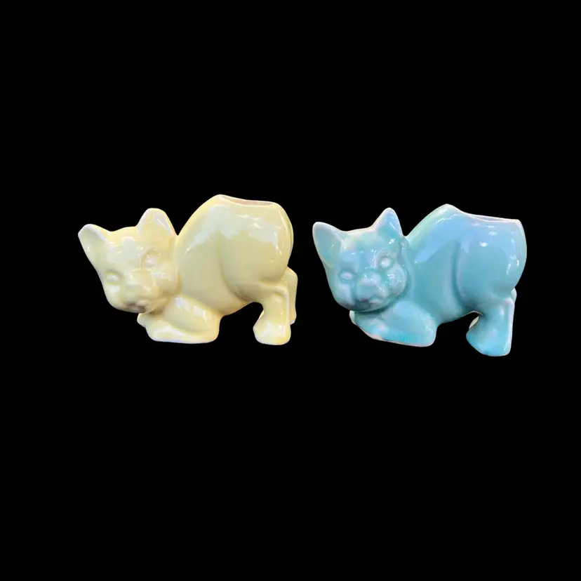 Vintage Morton Pottery Cat Planters