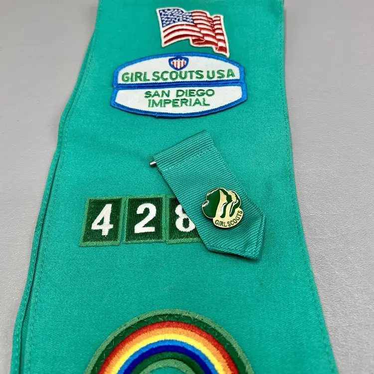Girl Scouts Sash With Patches And Pin San Diego Imperial Troop 4281