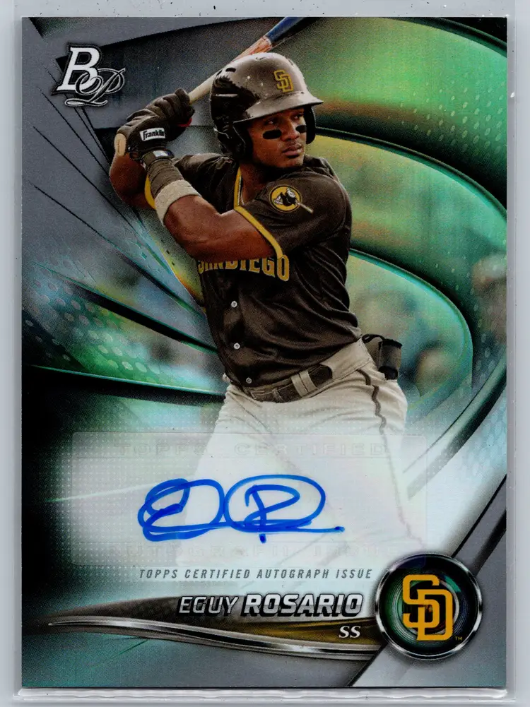 Eguy Rosario 2022 Bowman Platinum Auto Padres Top Prospect TOP-12