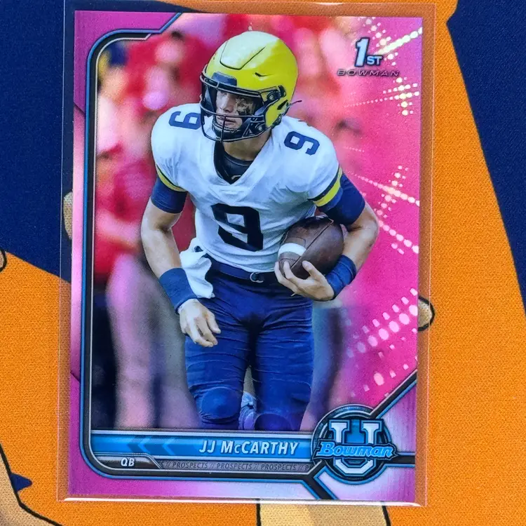 2021-22 Bowman U Chrome JJ Mcarthy Pink Refractor 1st Bowman